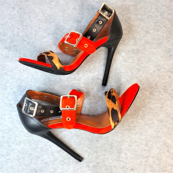 ☆ Cape Robbin 3 Straps Red, Black & Leopard 4.5" Stiletto Heels - Picture 9 of 10